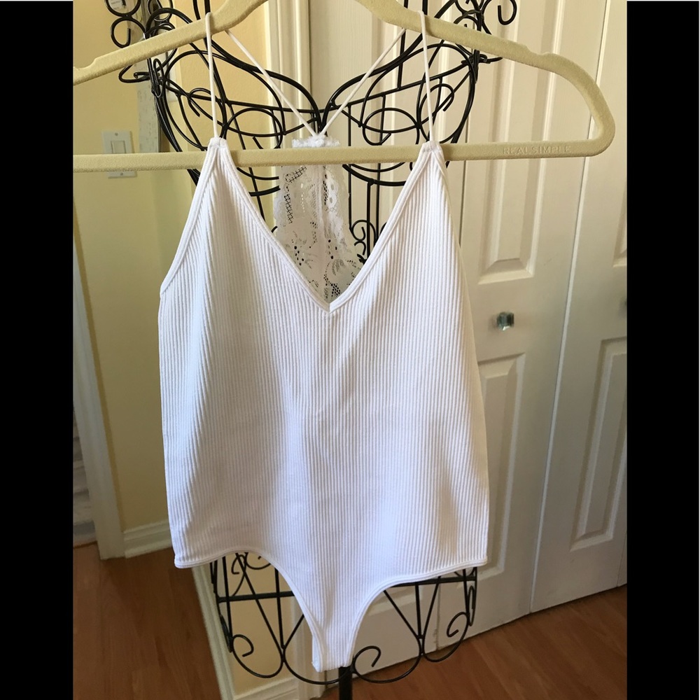 Paperdoll Bodysuit Razorback Thong Style NWT White Purchased from Sugar Boutique